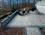 Completed paver patio with fire pit